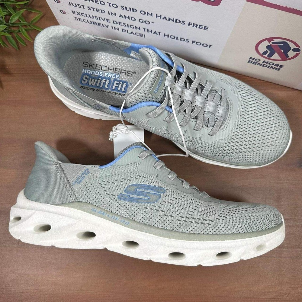 Skechers Women's Glide-Lite 2.0 Hands Free Swift Fit Grey Sneakers Size 10